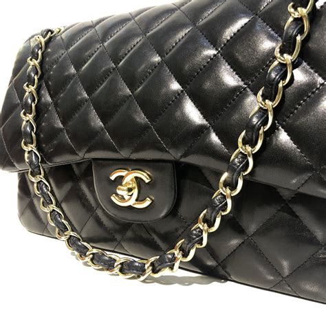 chanel jumbo black lambskin|Chanel lambskin handbags.